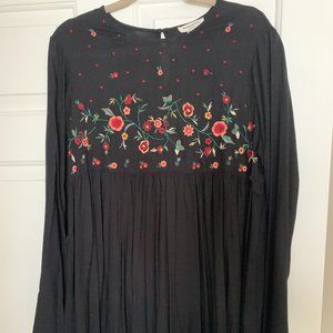 Beachlunchlounge Floral Black Midi Dress